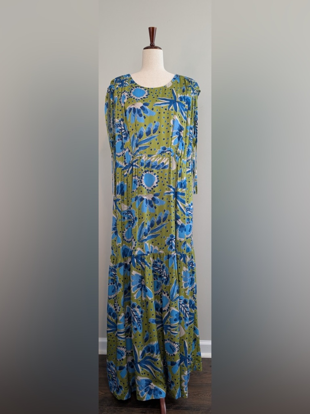 Vera for Anthropologie Bluebell Maxi Dress Lime Size 2X